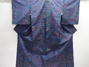 遠山に牡丹模様織り出し本場泥大島紬着物